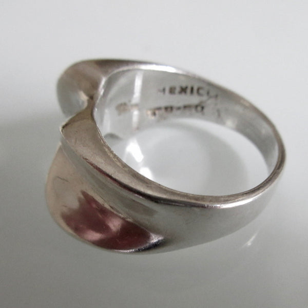 Modern Silver Organic Bone Ring