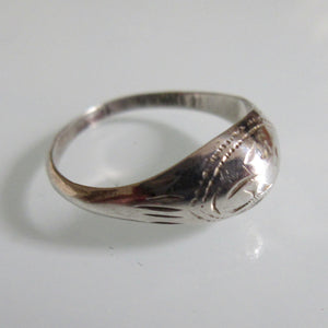 Delicate Silver Etched Ring