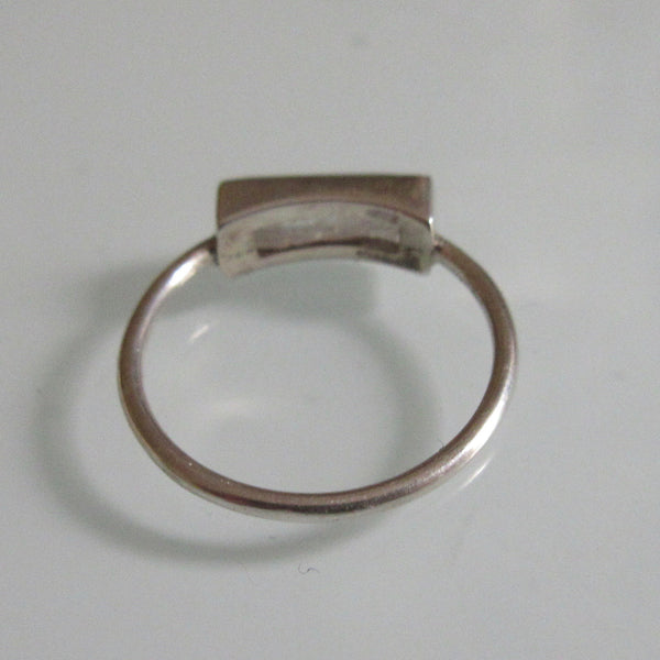 Delicate Silver Quartz Bar Ring
