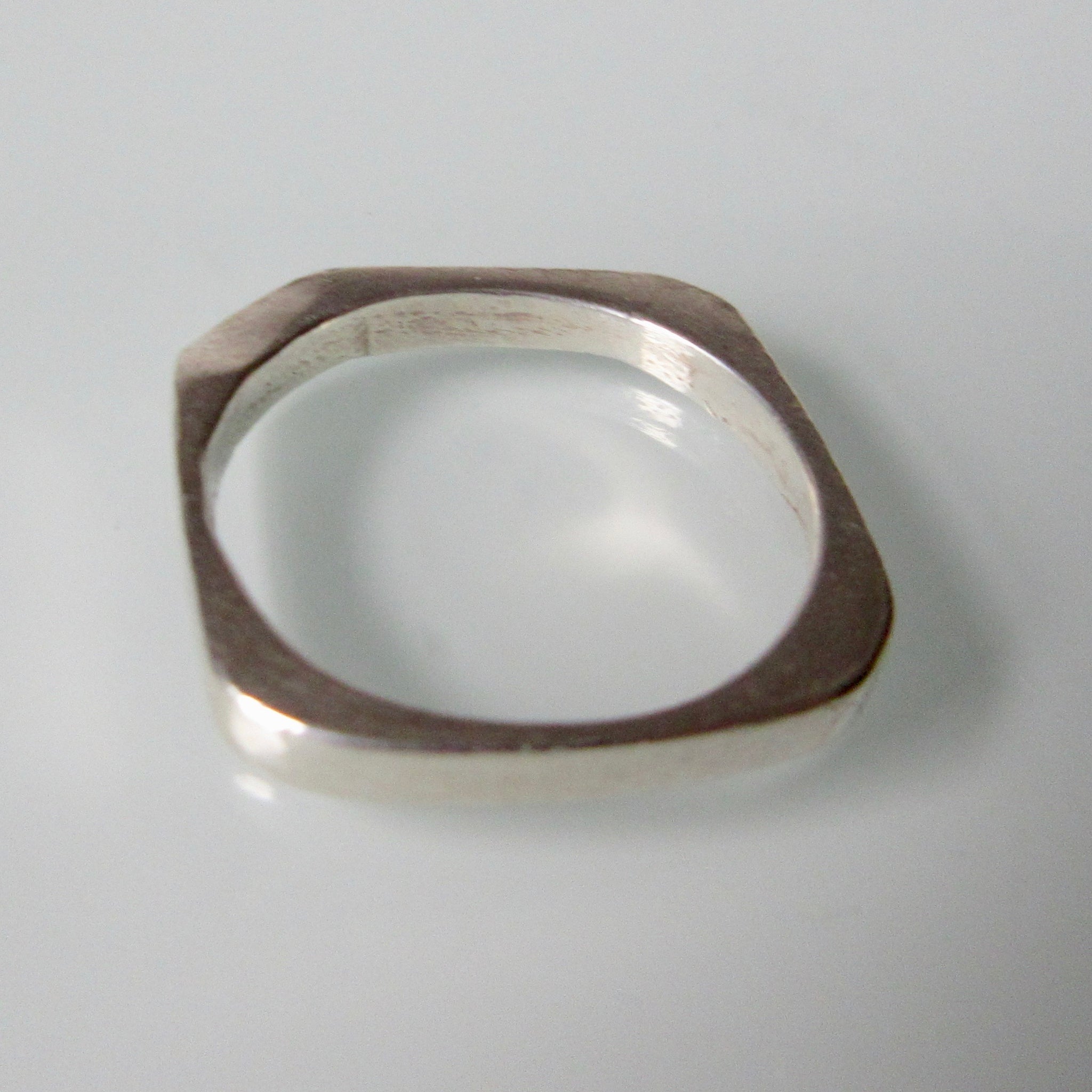 Angular Silver Pinky Ring