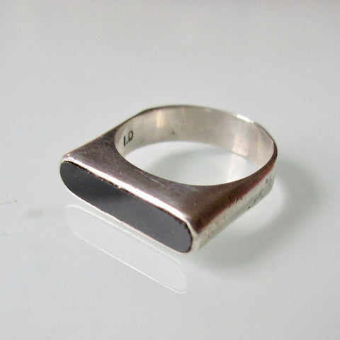 Modernist Silver With Inset Ring