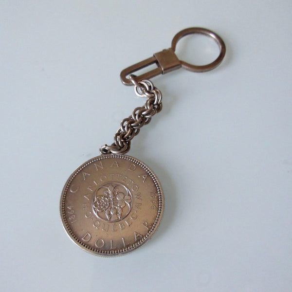 Canadian Silver Dollar 1964 Key Chain