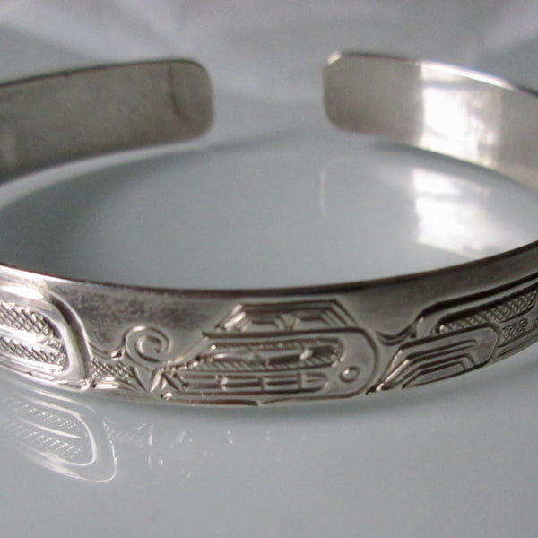 Wolf Bracelet Hand Carved Haida Cuff