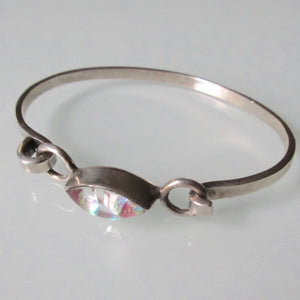 Silver & Stone Centre Latched Bracelet