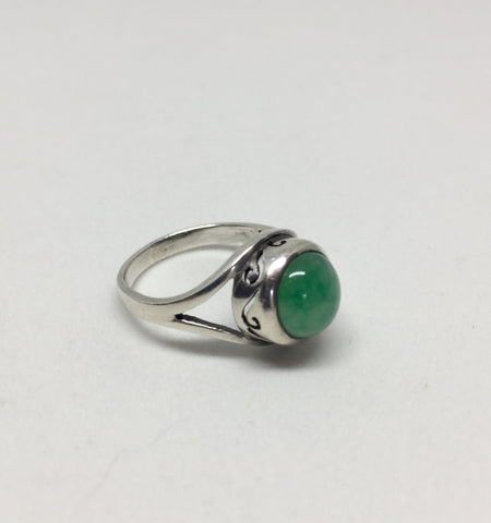 Vintage Silver Jade Ring