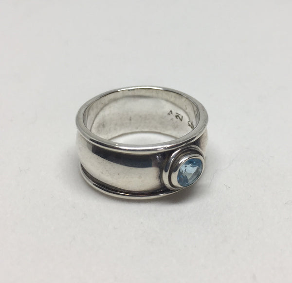 Silver Aqua Marine Ring