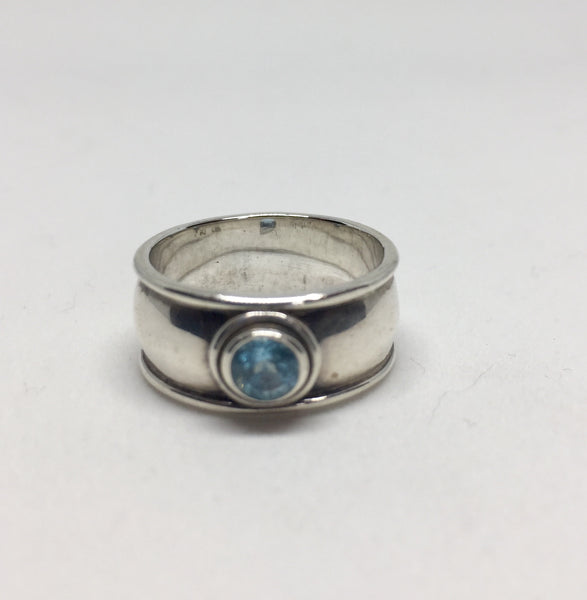 Silver Aqua Marine Ring
