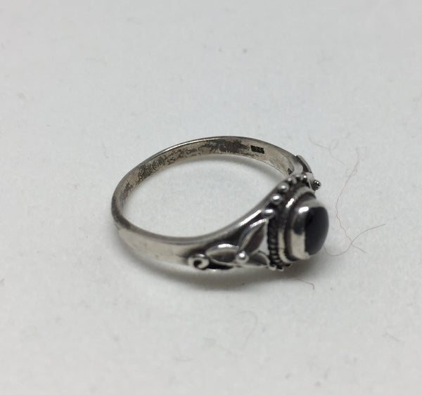 Vintage Silver Navajo Onyx Ring