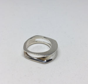Modernist Silver Open Middle Ring