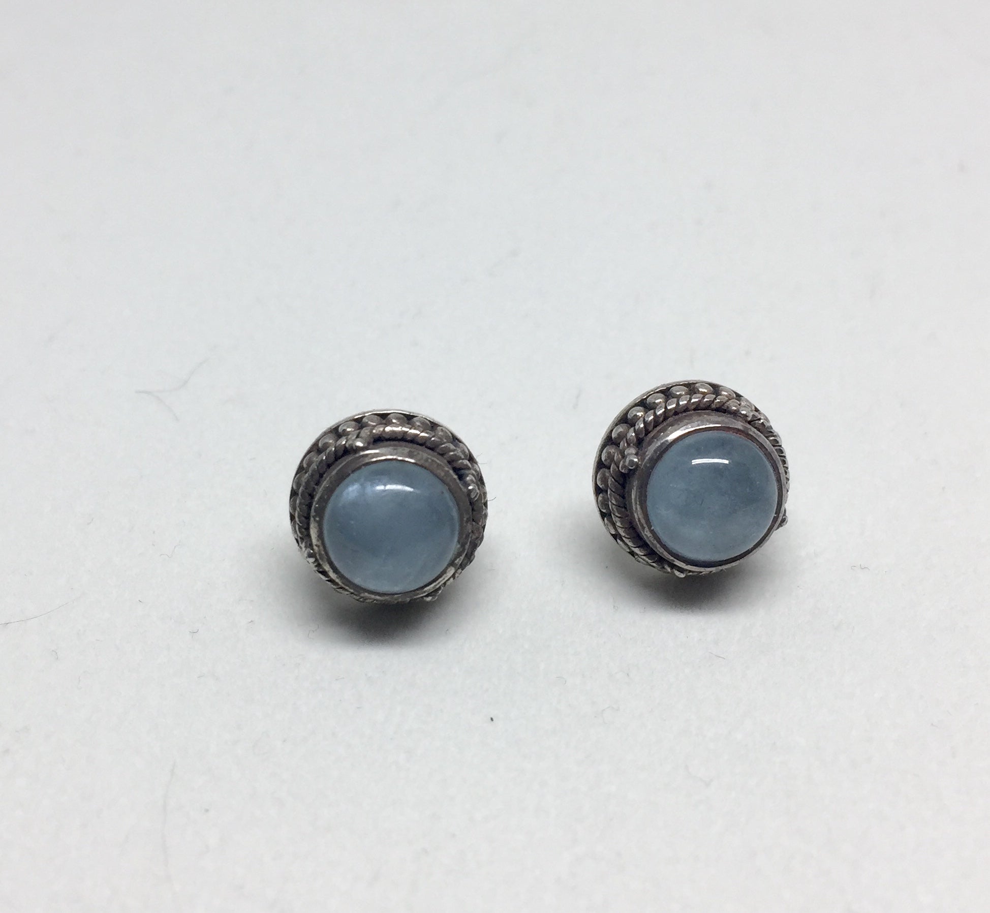 Blue Quartz Silver stud Earrings