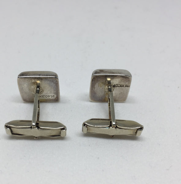 Silver Chicklet Cuff Links
