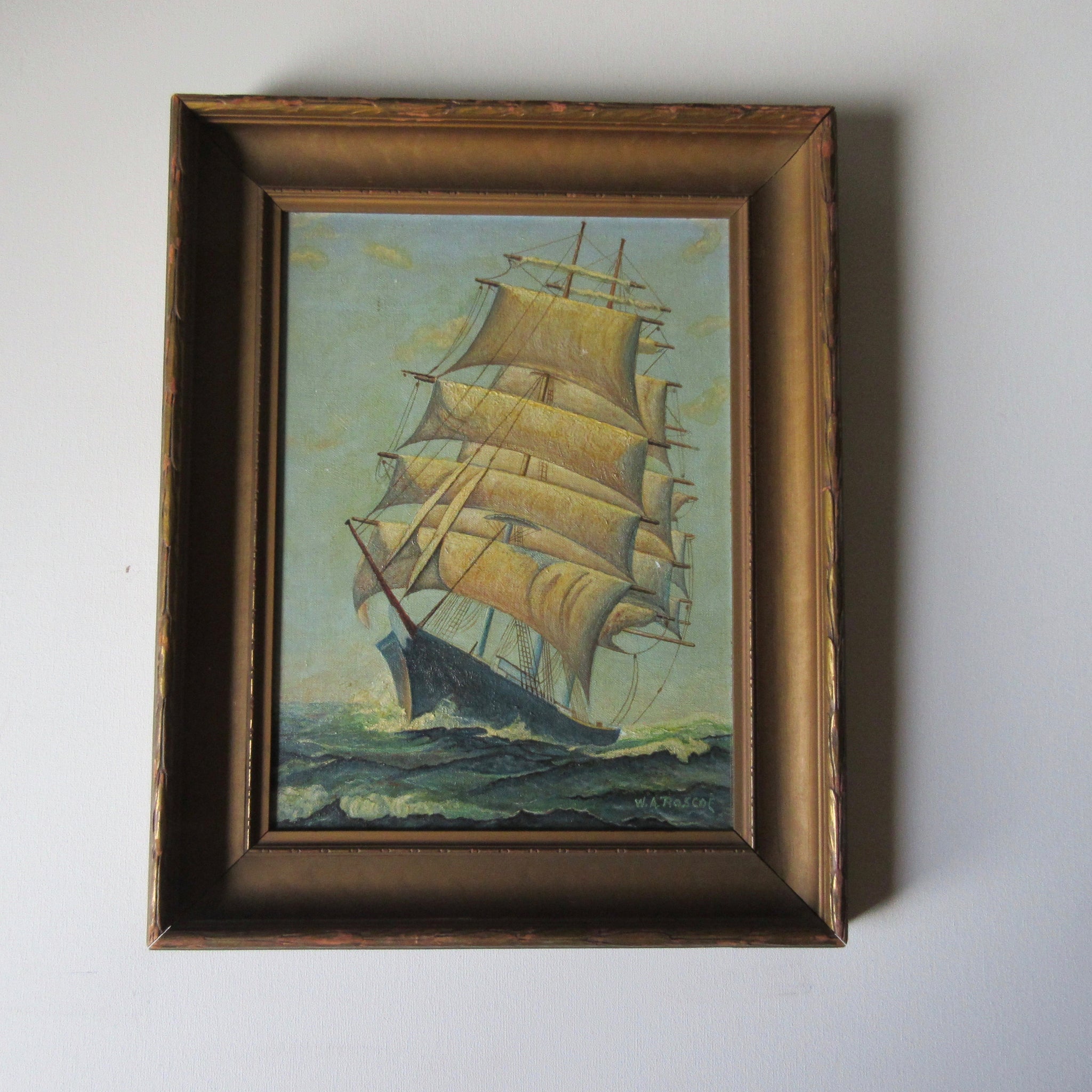 Ship Oil Painting W.A. Roscoe