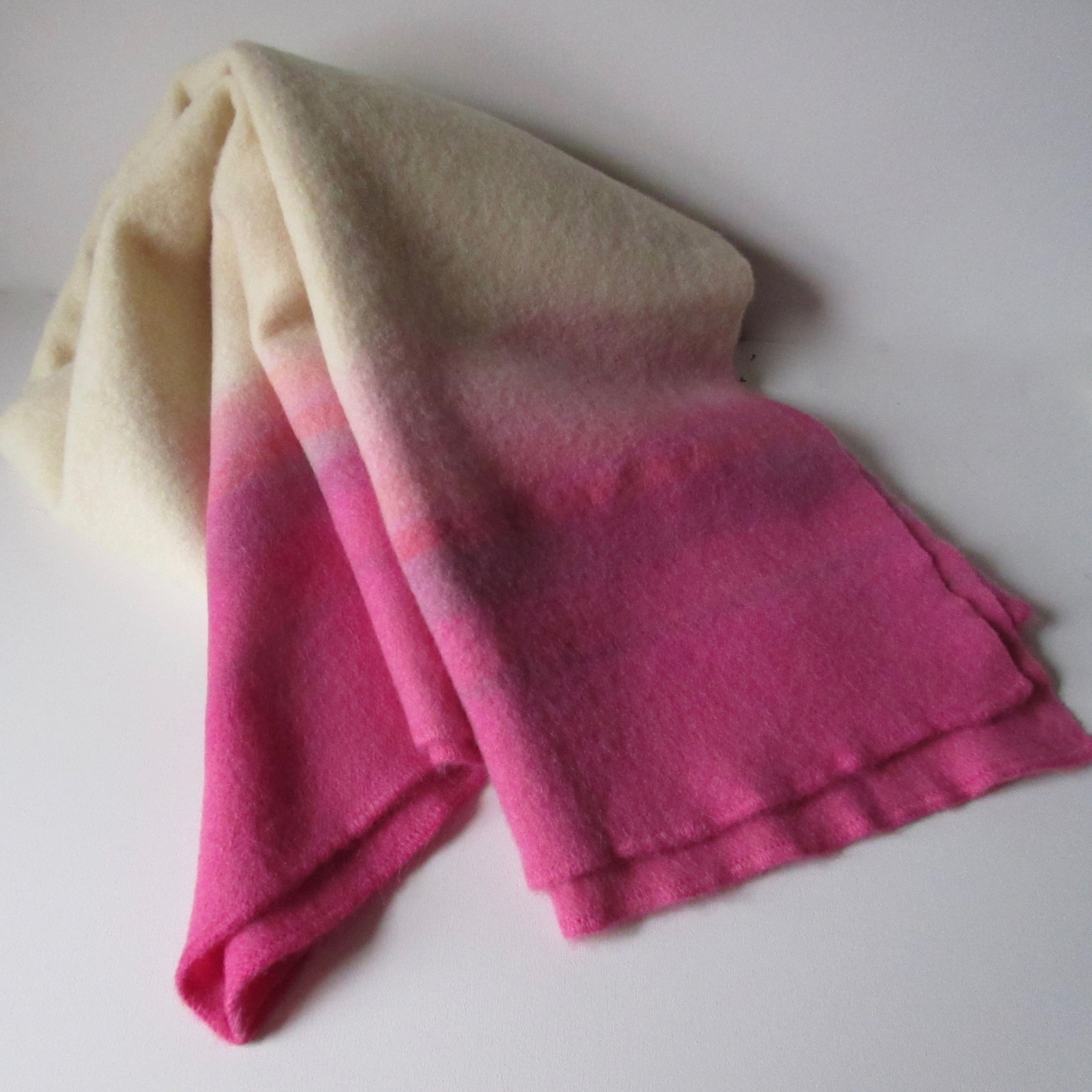 Vintage Dip Dyed Wool Blanket Throw - Pink