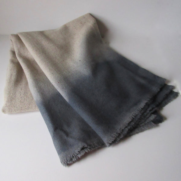 Vintage Dip Dyed Wool Blanket - Gray