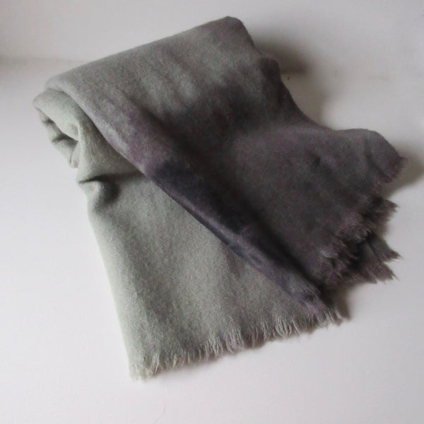 Vintage Over Dyed Wool Blanket Green/Gray