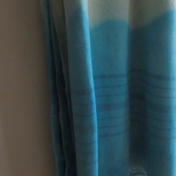Vintage Dip Dyed Wool Blanket Turquoise