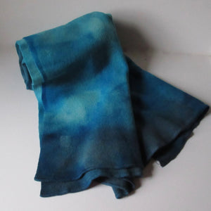 Vintage Over Dyed Wool Blanket Tones of Turquoise