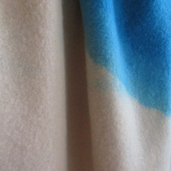 Vintage Double Dip Dyed Wool Blanket Turqoise