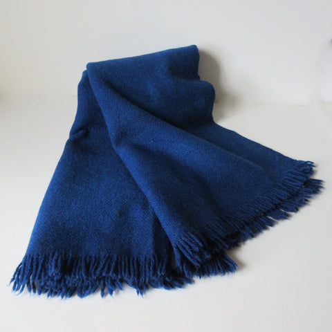 Vintage Over Dyed Wool Throw - Bright Blue