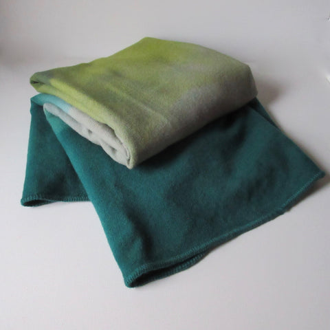 Vintage Dip Dyed & Over Dyed Wool Blanket Turquoise Green