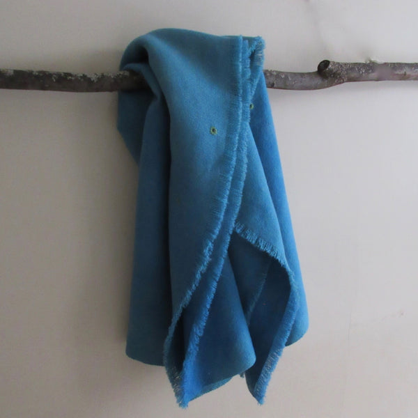 Vintage Over Dyed and Mended Wool Throw - Blue