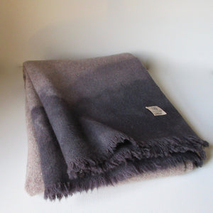 Vintage Dip Dyed Heather Wool Blanket - Gray