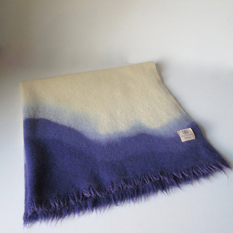 Vintage Dip Dyed Wool Throw Purple Ends