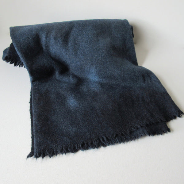 Vintage Over Dyed Wool Throw - Indigo Blue