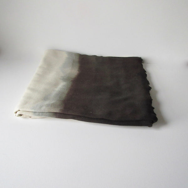 Vintage Dip Dyed Wool Shawl - Gray Brown