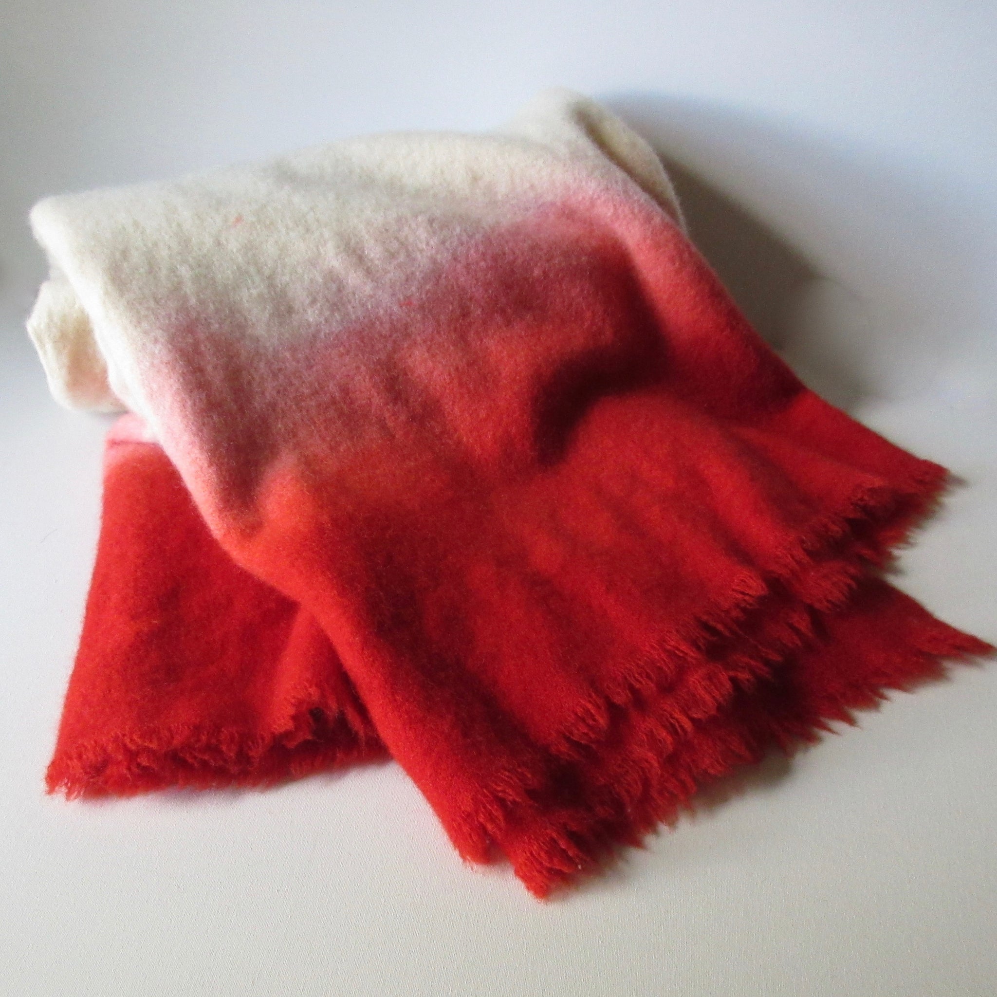 Dip Dyed Vintage Wool Blanket Red