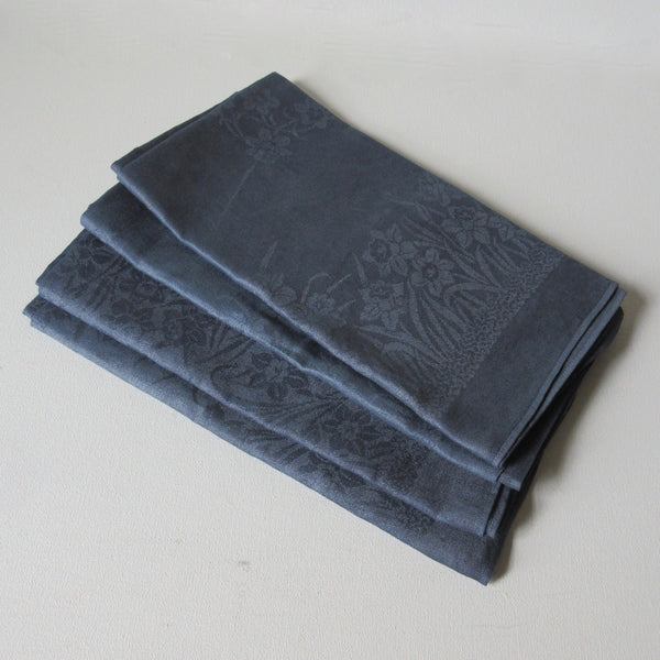 Vintage Linen Napkins - Steel  Blue - 4