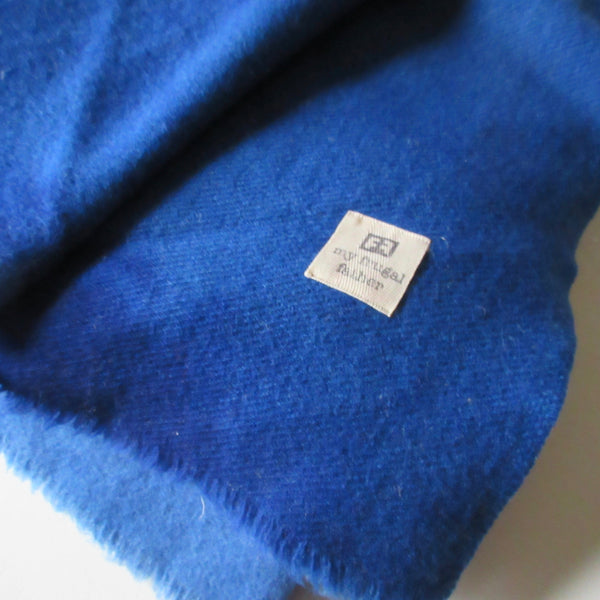 Dip Dyed Vintage Wool Blanket Bright Blue