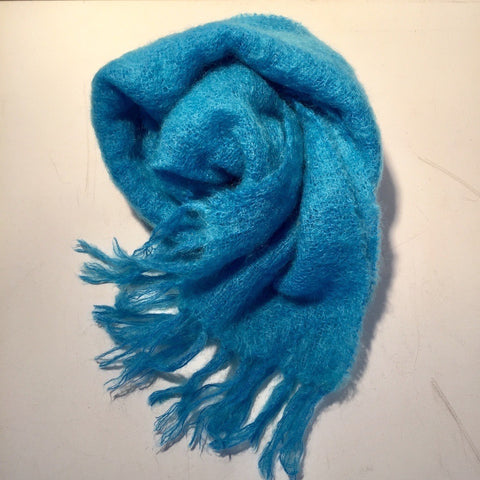 Mohair Wool Scarf John Hanly - Blue Turquoise