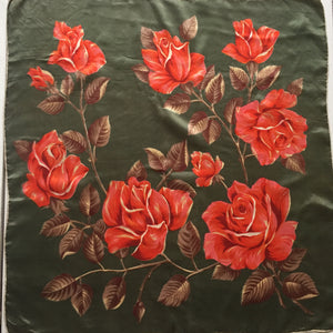 Rose Design Silk Scarf