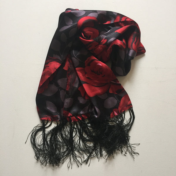 Silk Scarf with Roses