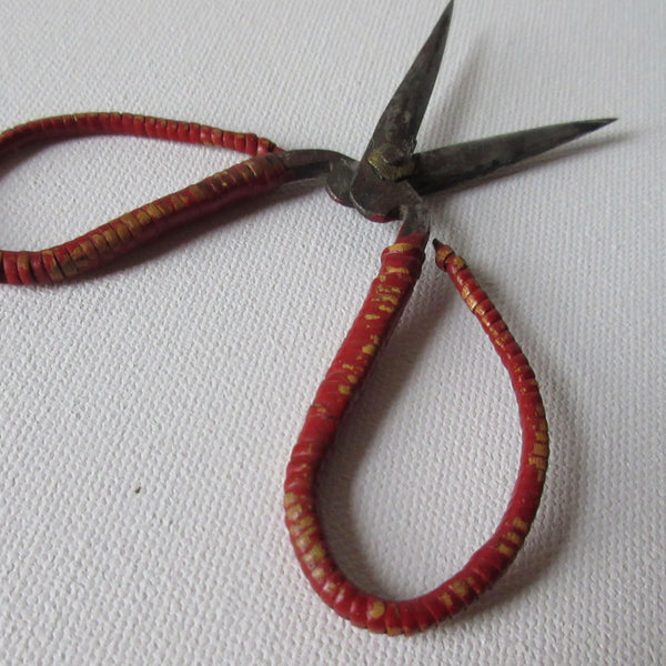 Scissors Chinese Hand Forged Steel Rattan Wrapped Handle
