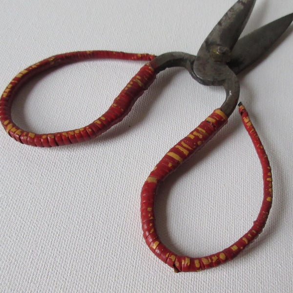 Scissors Chinese Hand Forged Steel Rattan Wrapped Handle